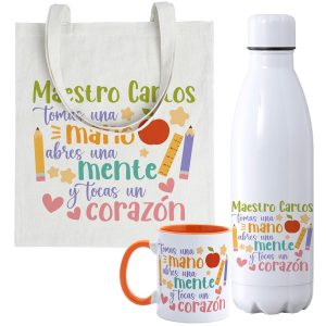 Set personalizado para profesoras: bolsa + botella